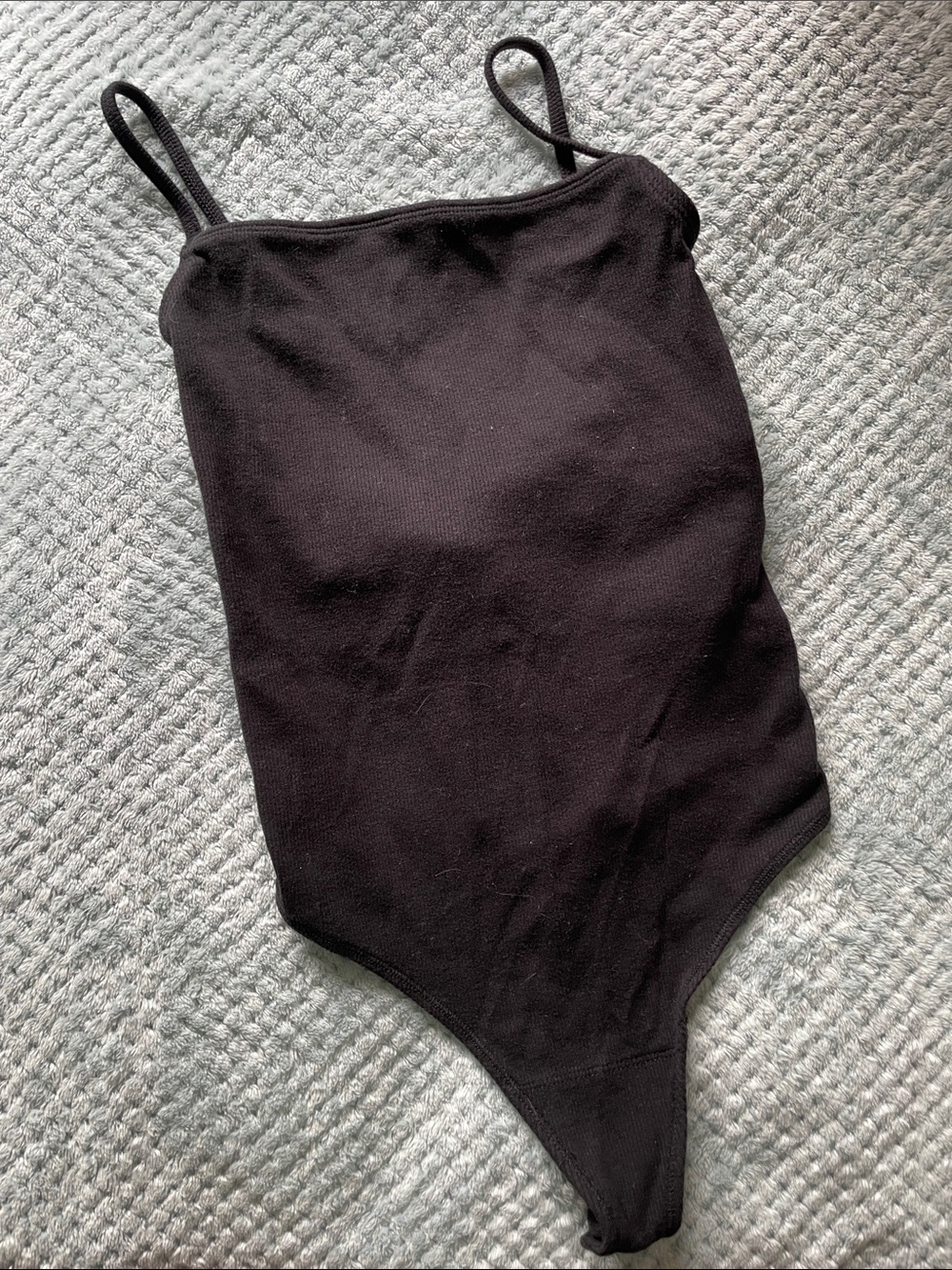 Abercrombie & Fitch Black Ribbed Tank Bodysuit